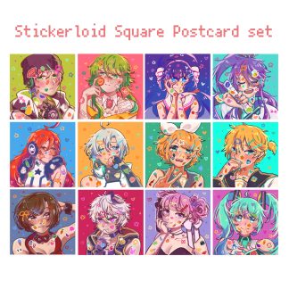 Stickerloid Square Postcard Set